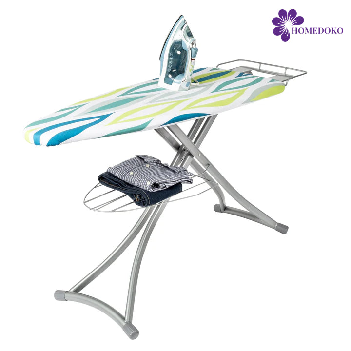 Multipurpose/Silver Folding Ironing Board with Stand and Shelf