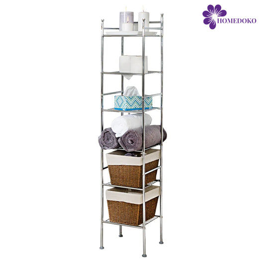 Chrome 6-Tier Bathroom Storage Rack